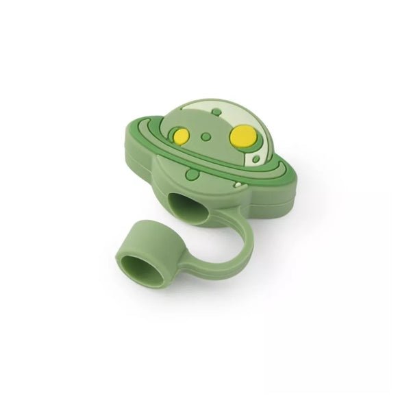 Ankyo Novelty Straw Topper Cover - Green Spaceship (Fits Straws 0.35 - 0.39in. dia./9 - 10mm dia.) - Dollar Fanatic