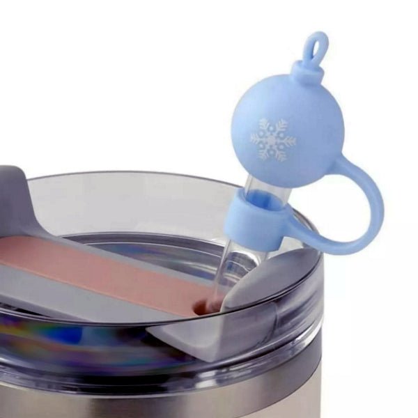 Ankyo Novelty Straw Topper Cover - Snowflake Ball Ornament (Fits Straws 0.35 - 0.39in. dia./9 - 10mm dia.) - Dollar Fanatic