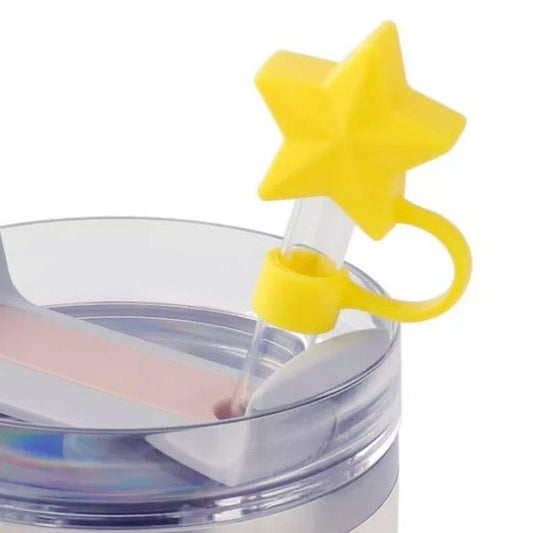 Ankyo Novelty Straw Topper Cover - Yellow Star (Fits Straws 0.35 - 0.39in. dia./9 - 10mm dia.) - Dollar Fanatic