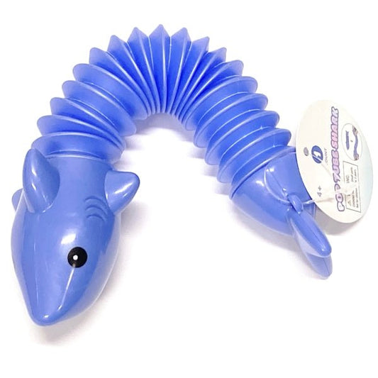 Ankyo Pop Tube Fidget Toy (Blue Shark) Bendable Stretchy Pull and Pop Tube Toy - Dollar Fanatic