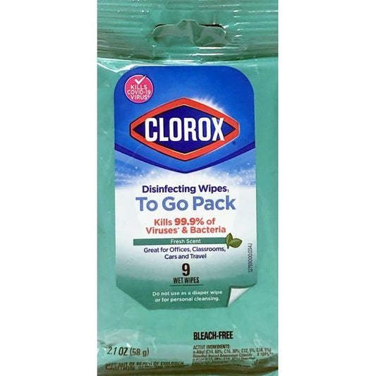 Clorox Disinfecting Wipes To Go Pack - Fresh Scent (9 Pack) - Dollar Fanatic
