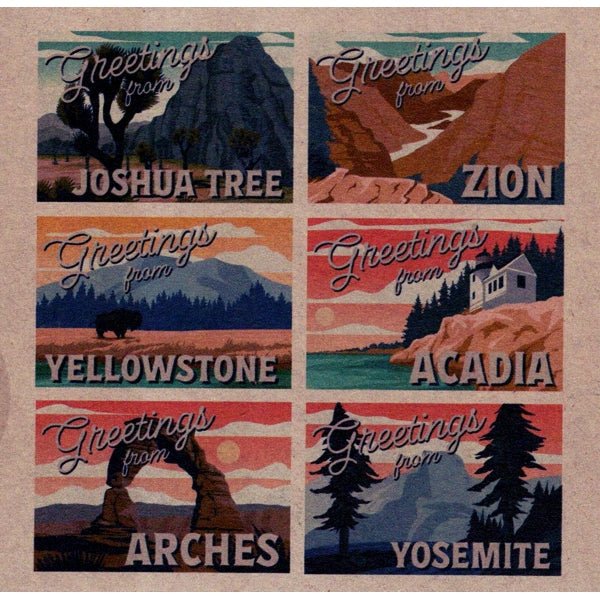 Greetings From National Parks Across America Tear - Away Postcards (6 Pack) - Dollar Fanatic