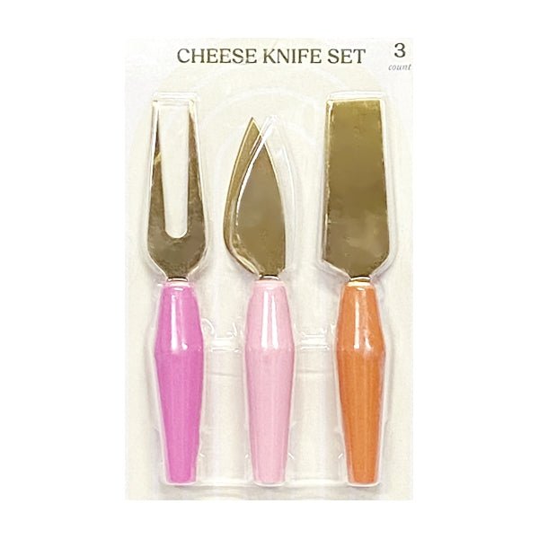 Lucky Star Cheese Knife Tool Set - Rose Pink Coral (3 - Piece Tool Set) Perfect for Charcuterie Serving - Dollar Fanatic
