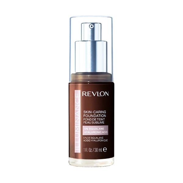 Revlon Illuminance Skin - Caring Liquid Foundation with Squalane and Hyaluronic Acid - 605 Rich Mahogany (Net 1.0 fl. oz.) Hydrates and Reduces Wrinkles Over Time - 2 for $5