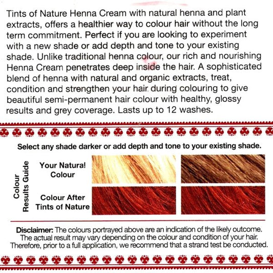 Tint of Nature Henna Cream Rich Conditioning Semi - Permanent Hair Color - Red (Net 2.46 fl. oz.) Vegan, Lasts up to 12 Washes - Dollar Fanatic