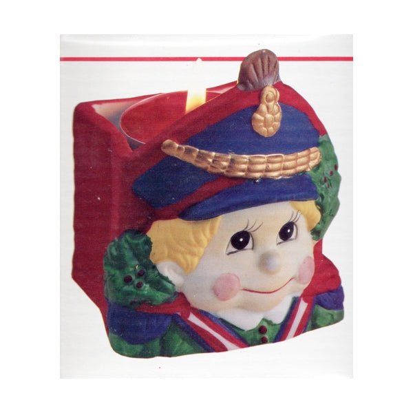 LaVie Porcelain Holiday Drummer Boy Votive Candle Holder w/Candle (2-Piece Set) Hand Painted - DollarFanatic.com