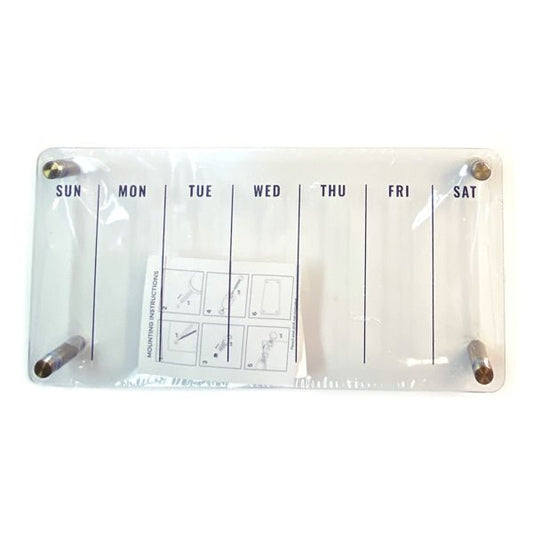 Ankyo Clear Acrylic Dry Erase Weekly Planner Wall Display (12” x 6”) Includes Mounting Hardware (Copy) - 2 for $5