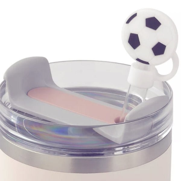 Ankyo Novelty Sports Straw Topper Cover - Soccer (Fits Straws 0.35 - 0.39in. dia./9 - 10mm dia.) - Dollar Fanatic