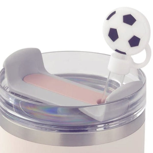 Ankyo Novelty Sports Straw Topper Cover - Soccer (Fits Straws 0.35 - 0.39in. dia./9 - 10mm dia.) - Dollar Fanatic