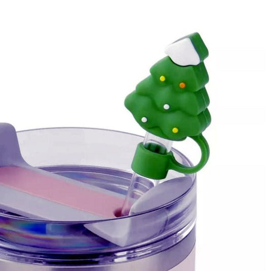 Ankyo Novelty Straw Topper Cover - Christmas Tree (Fits Straws 0.35 - 0.39in. dia./9 - 10mm dia.) - Dollar Fanatic