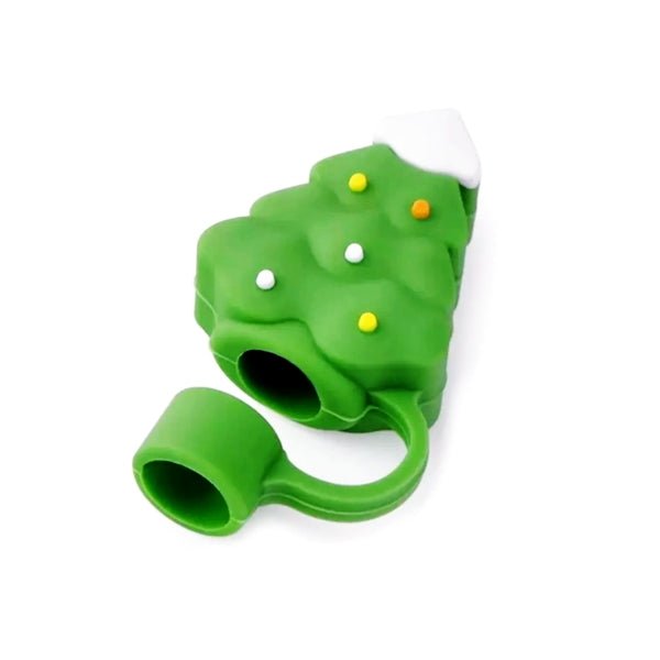 Ankyo Novelty Straw Topper Cover - Christmas Tree (Fits Straws 0.35 - 0.39in. dia./9 - 10mm dia.) - Dollar Fanatic