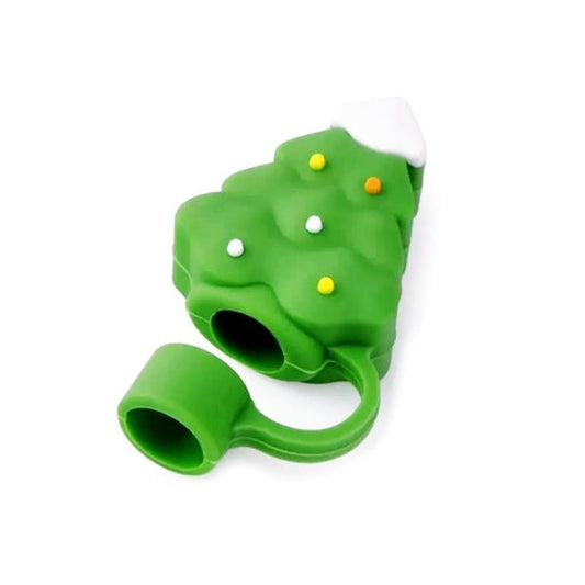 Ankyo Novelty Straw Topper Cover - Christmas Tree (Fits Straws 0.35 - 0.39in. dia./9 - 10mm dia.) - Dollar Fanatic
