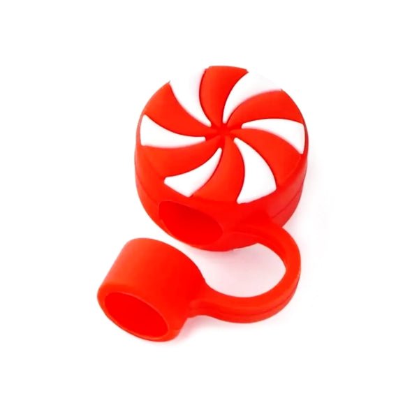 Ankyo Novelty Straw Topper Cover - Peppermint Swirl (Fits Straws 0.35 - 0.39in. dia./9 - 10mm dia.) - Dollar Fanatic