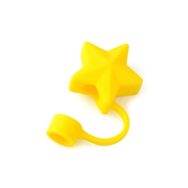 Ankyo Novelty Straw Topper Cover - Yellow Star (Fits Straws 0.35 - 0.39in. dia./9 - 10mm dia.) - Dollar Fanatic