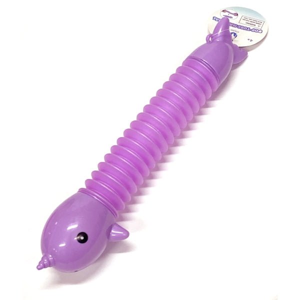 Ankyo Pop Tube Fidget Toy (Purple Narwhal Whale) Bendable Stretchy Pull and Pop Tube Toy, Hours of Fun - Dollar Fanatic