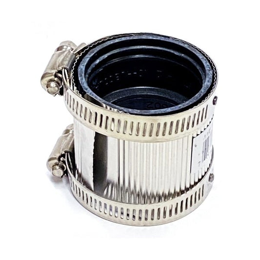 Aqua Plumb 1 - 1/2" Standard No - Hub Coupling with 2 Clamps (Stainless Steel Band) - Dollar Fanatic