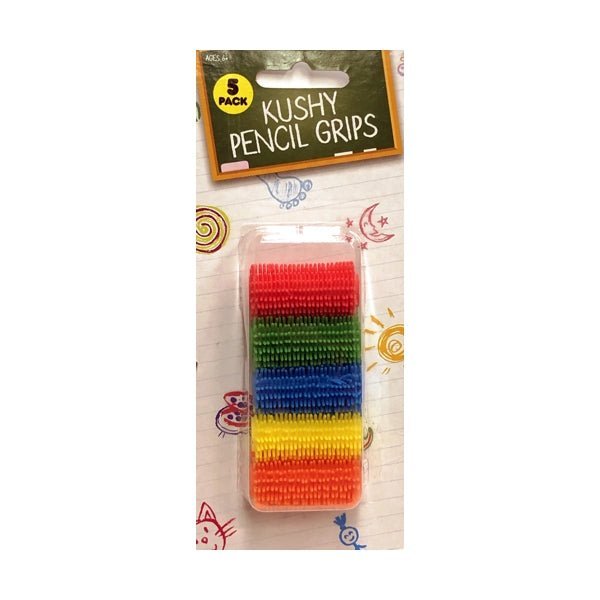 Big Time Colorful Kushy Pencil Grips (5 Pack) Classic or Neon Colors - Dollar Fanatic