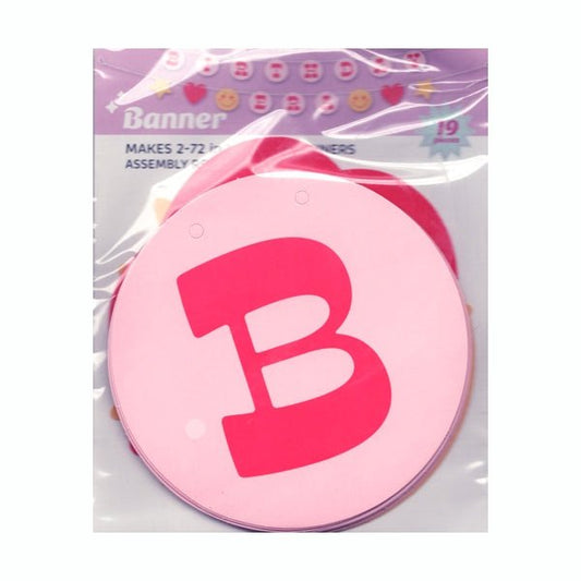 Birthday Era Happy Birthday Banners - Pink/Hearts Stars Smiley (2 - Piece Set/6 ft. each) - Dollar Fanatic