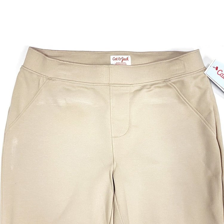 Cat & Jack Kids Uniform Ponte - Knit Jeggings Pants - Beige (Size XL - 14/16) Low Pill, Shrink & Fade Resistant - Dollar Fanatic