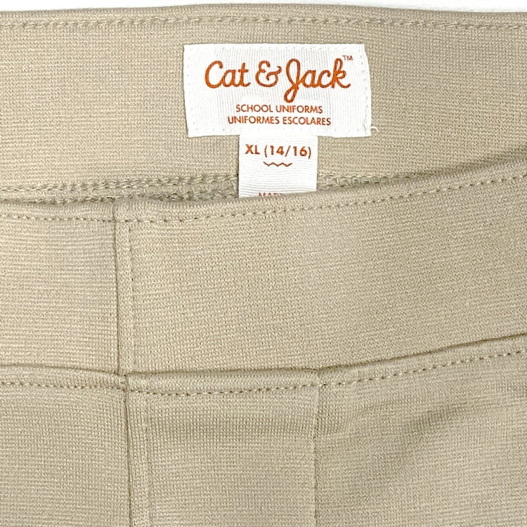 Cat & Jack Kids Uniform Ponte - Knit Jeggings Pants - Beige (Size XL - 14/16) Low Pill, Shrink & Fade Resistant - Dollar Fanatic