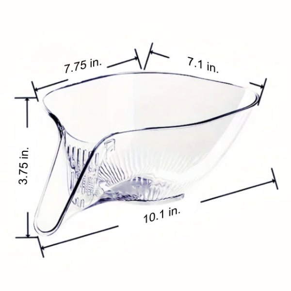 Colander Drain Basket with Funnel Drain Spout (Clear) Food Safe, Dishwasher Safe - Dollar Fanatic