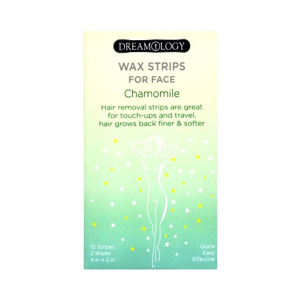 Dreamology Chamomile Hair Removal Face Wax Kit (10 Strips + 2 Post - Wipes) - Dollar Fanatic
