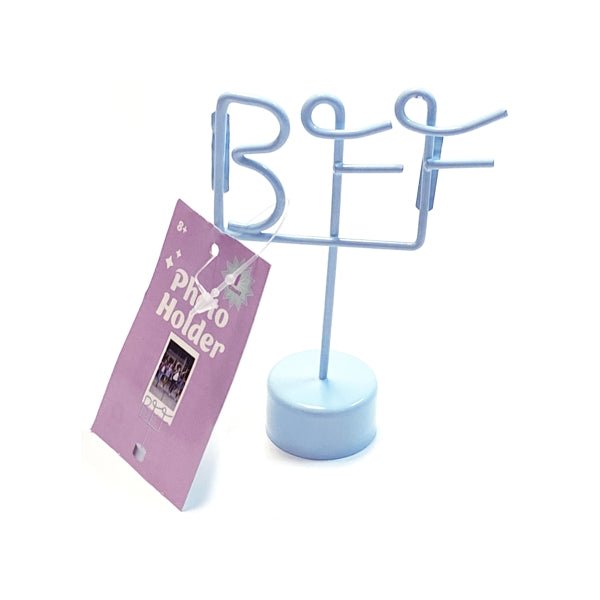 Horizon BFF Metal Wire Photo Holder Stand - Blue (Holds 2.1" x 3.4" Wallet Size Picture) Also Use as a Love Note/Memo Holder! - Dollar Fanatic