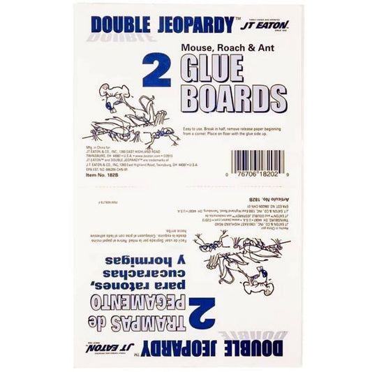 JT Eaton Double Jeopardy Glue Trap Board for Mouse, Ant, Roach, Insect (8.5" x 5.25") Perforated to split into 2 Boards - Dollar Fanatic