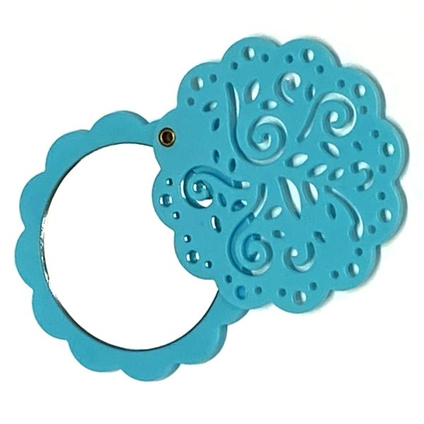 Modesa Floral Compact Mirror On - the - Go (2.75 in. dia.) Colors Vary - Dollar Fanatic