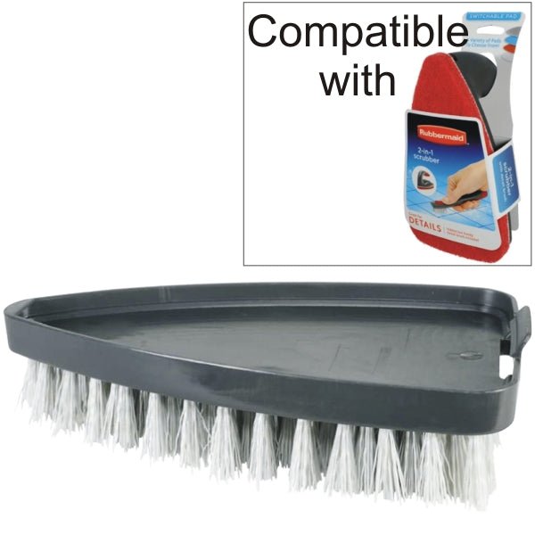 Rubbermaid Bristle Brush Head Switchable Pad for All Purpose Scrubbers and Spray Scrubbers (Great for Heavy Duty Scrubbing) - Dollar Fanatic