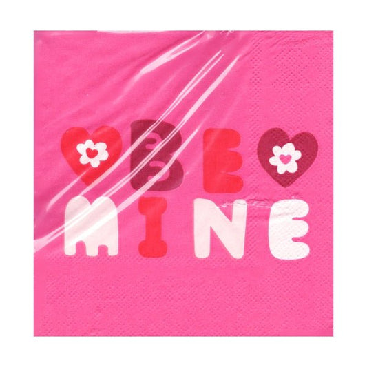 Spritz Pink 2 - Ply Party Napkins - Be Mine/Floral Heart (30 Count) - Dollar Fanatic