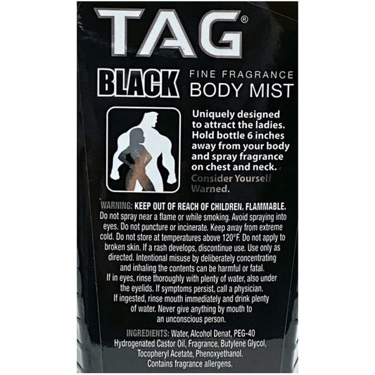 Tag Black Fine Fragrance Body Mist Spray - Midnight (Net 8 fl. oz.) - Dollar Fanatic