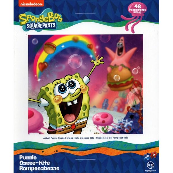 TCG SpongeBob SquarePants Jigsaw Puzzle - SpongeBob Rainbows and Krabby Patties (Size 11" x 9.5"/48 Pieces) - Dollar Fanatic