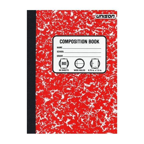 Unison Wide Ruled Composition Notebook (80 Sheets) Select Color - Dollar Fanatic