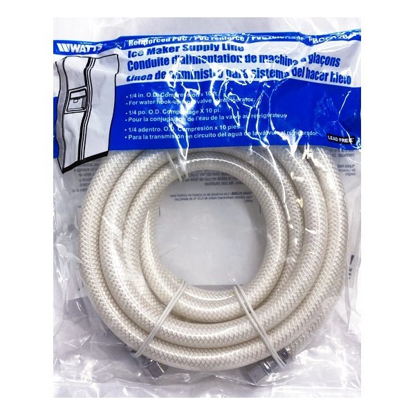 Watts 10 ft Ice Maker Connector Supply Line (PBCC120 - 44) Reinforced PVC - Dollar Fanatic