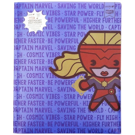 Yoobi 2 - Pocket Prong Plastic Portfolio Folder - Purple with Character - Dollar Fanatic