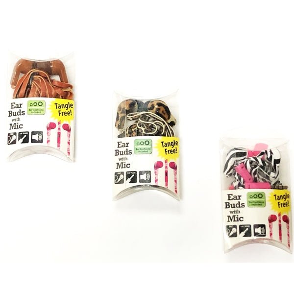 GetCharged Earbuds with Microphone (Select Print Design) Includes Extra Ear Bud Cushion Tips - DollarFanatic.com