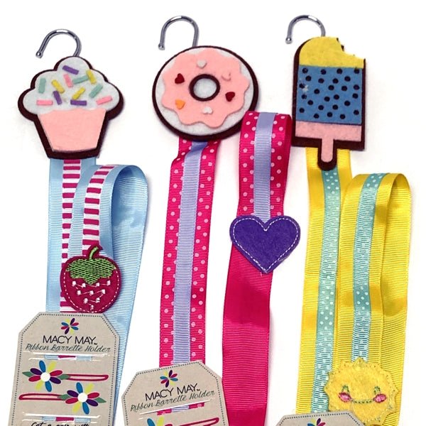 Macy May Hair Clip Accessories Organizer Ribbon Holder - Select Style (28"L x 1"W) Holds Hair Clips, Barrettes, Hair Pins, etc. - DollarFanatic.com