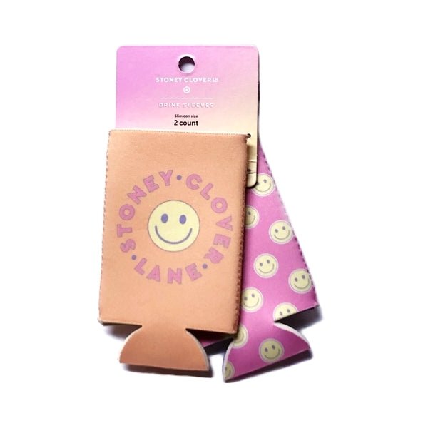 Stoney Clover Lane Beverage Sleeves Holders - Smiley Faces (Orange & Pink) - DollarFanatic.com